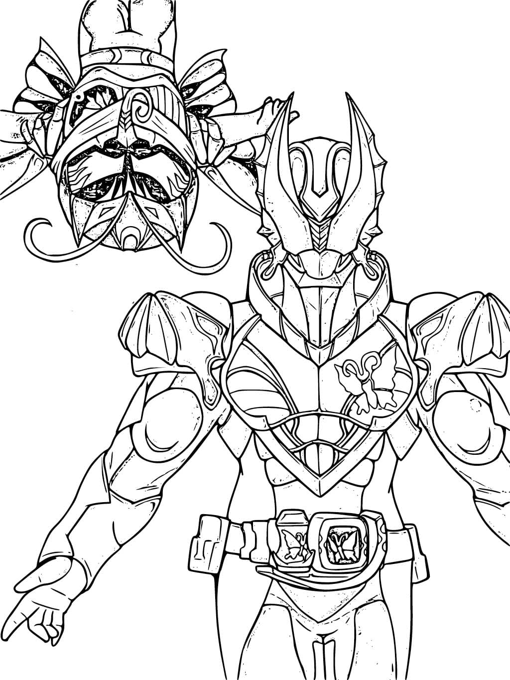 仮面ライダーリバイス 2 ぬりえ