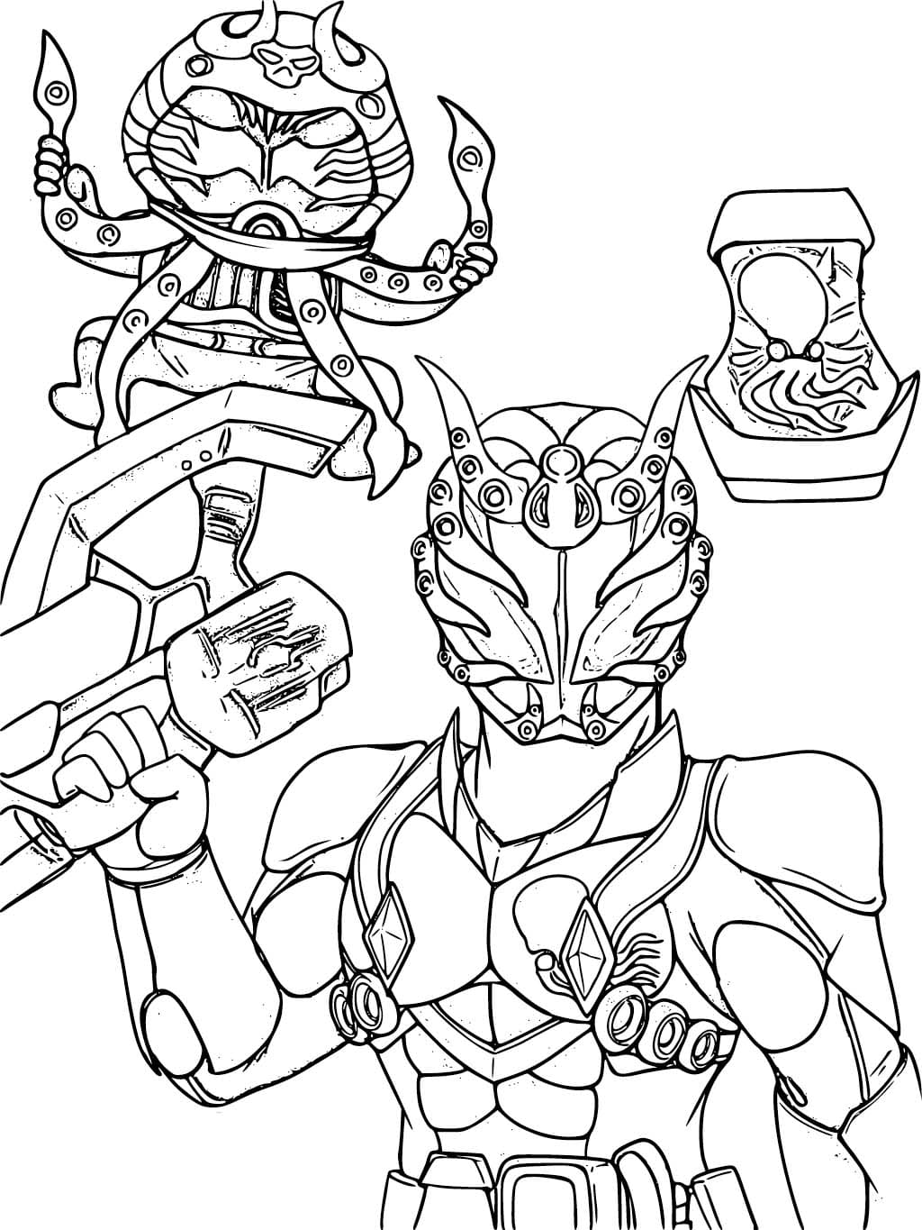 仮面ライダーリバイス 8 ぬりえ
