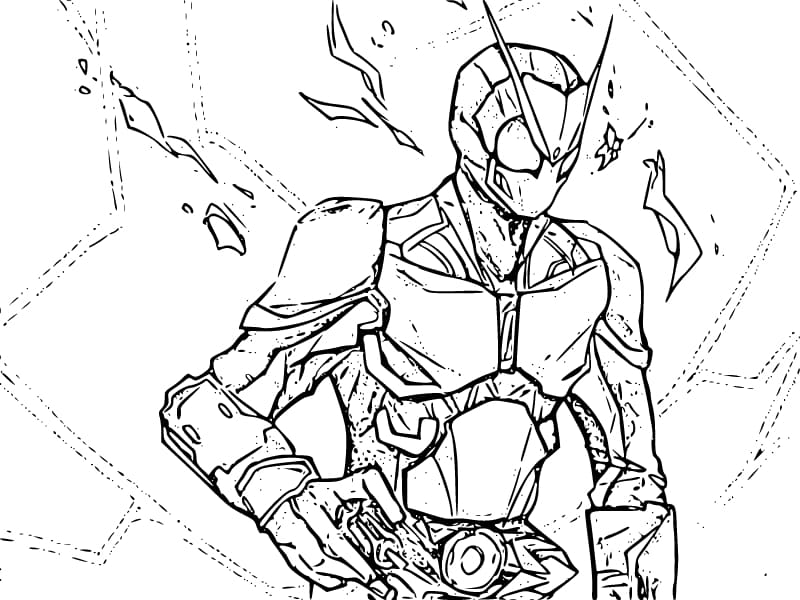 仮面ライダーゼロワン 2 ぬりえ
