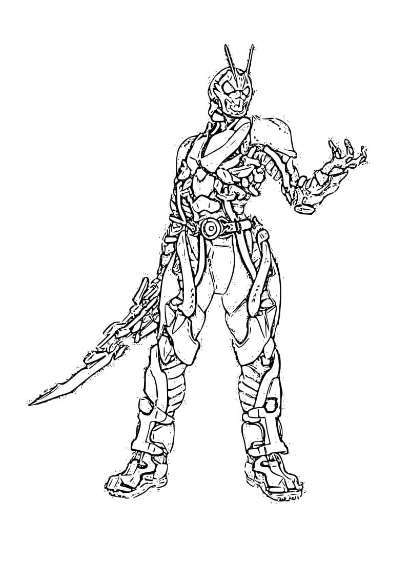 仮面ライダーゼロワン 3 ぬりえ