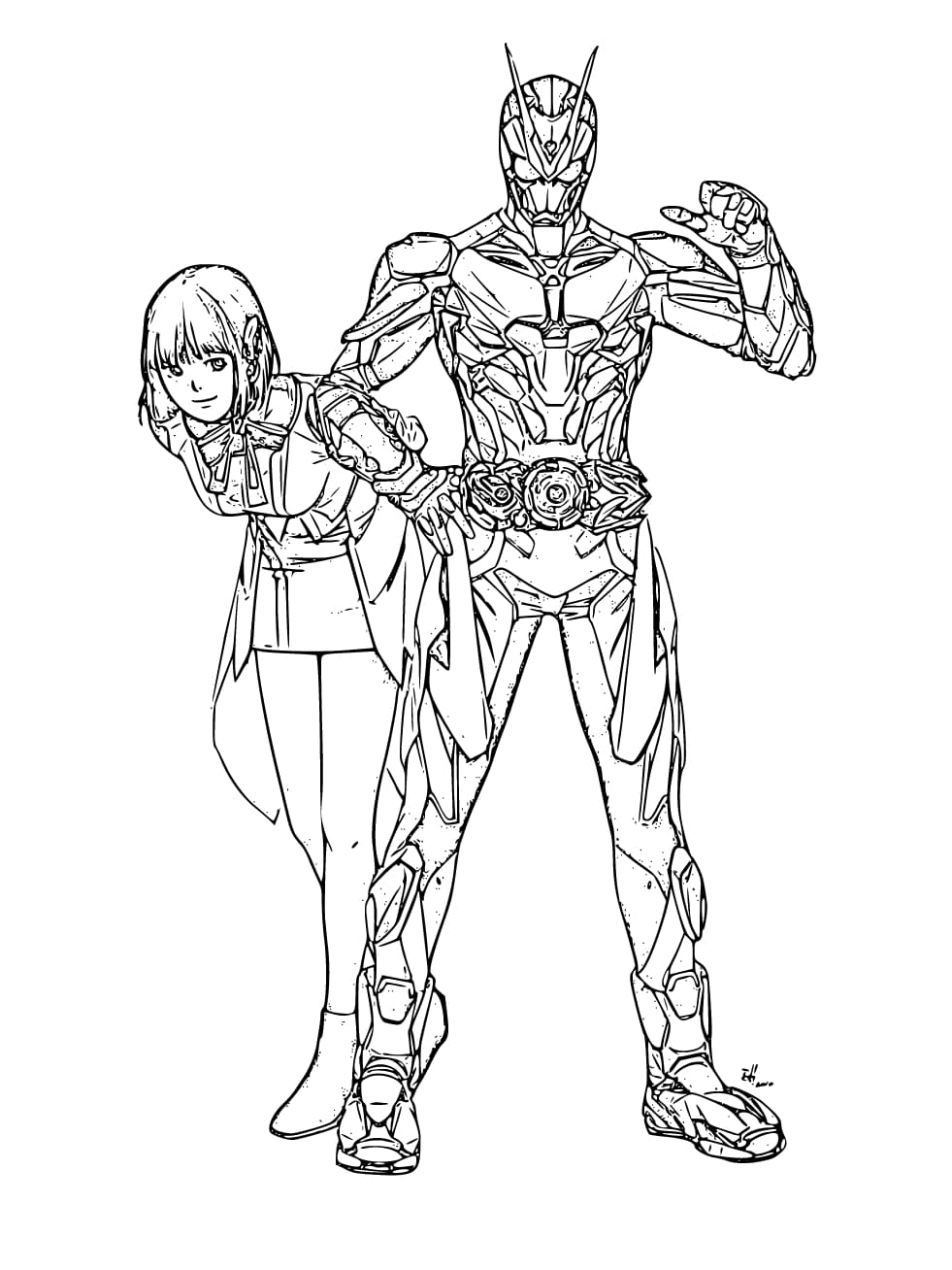 仮面ライダーゼロワン 4 ぬりえ