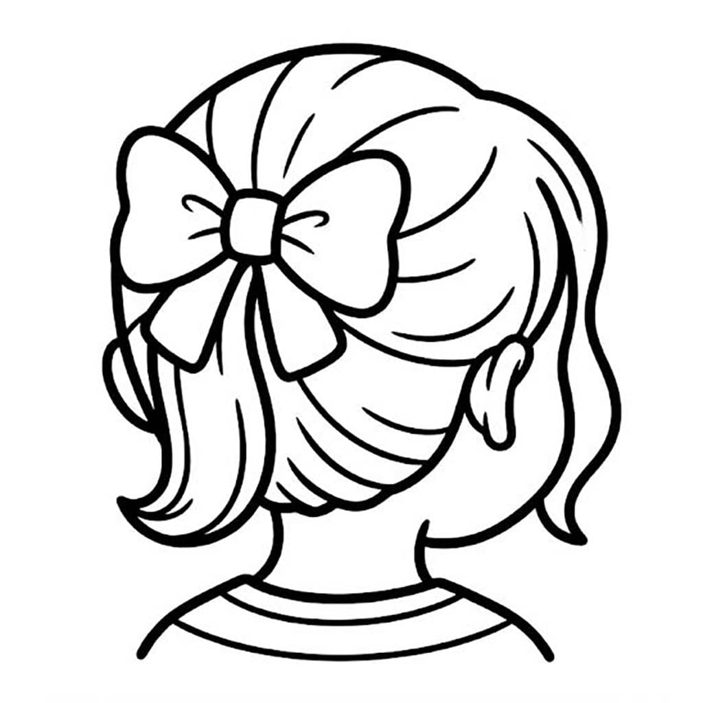 髪の弓 印刷 ぬりえ