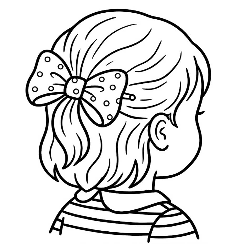 髪の弓 簡単 ぬりえ