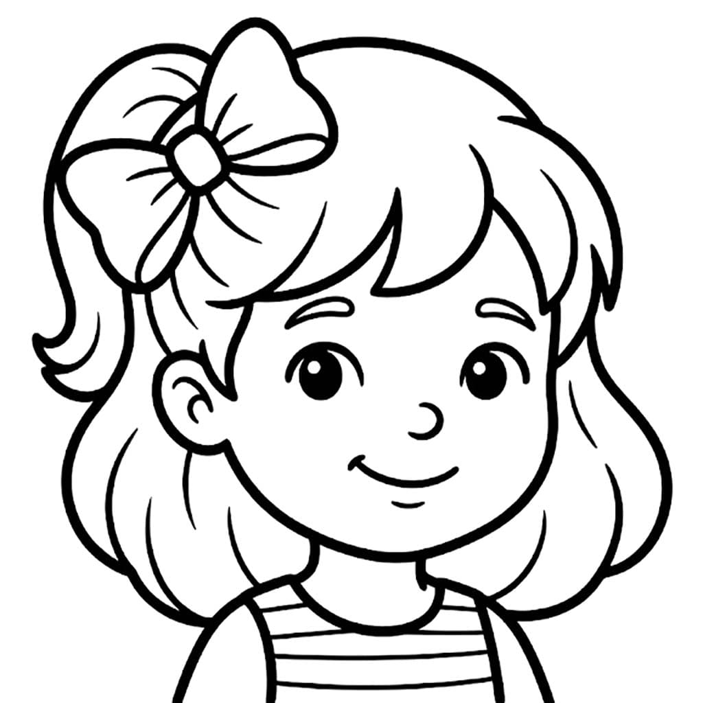 髪の弓 基本的な ぬりえ