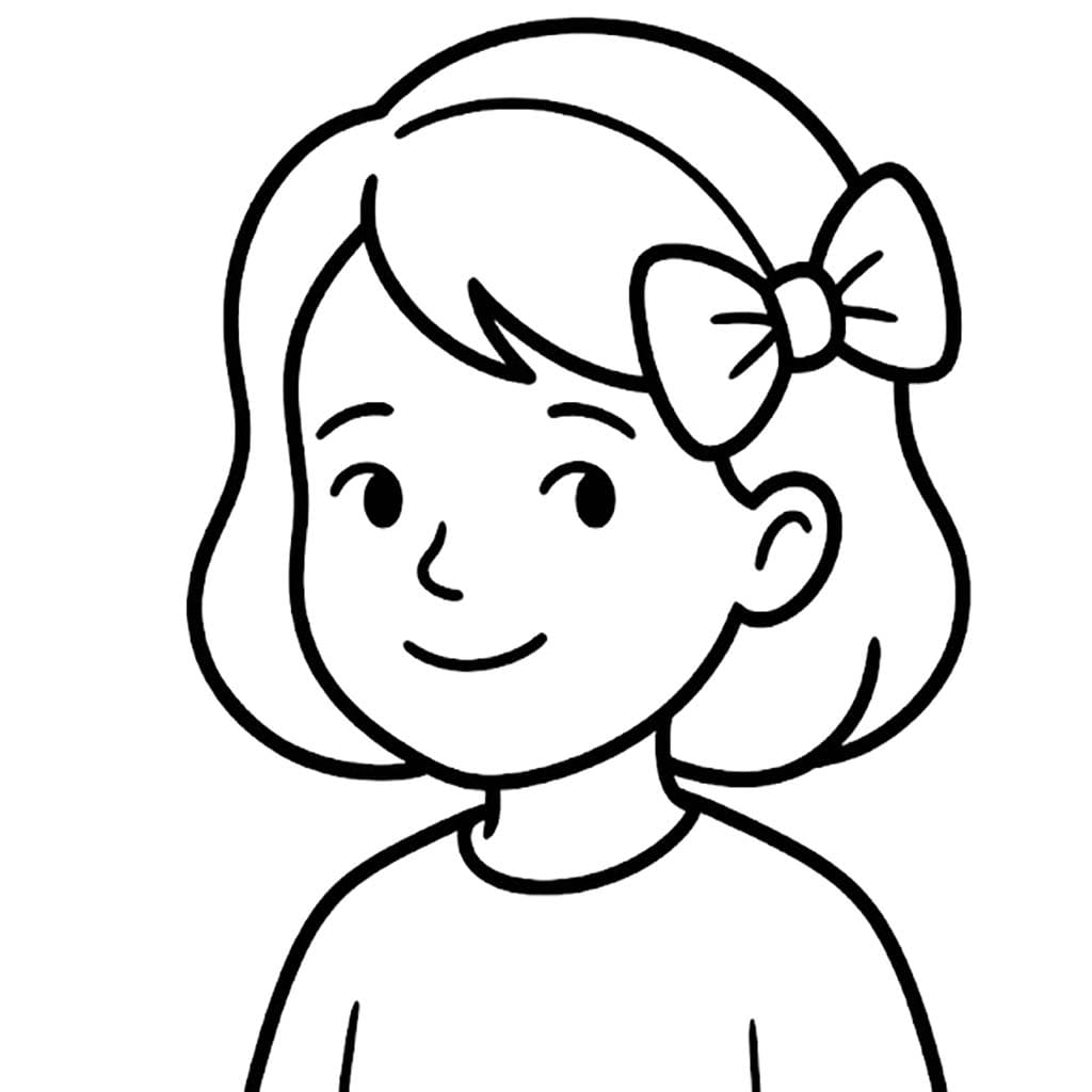 髪の弓 単純 ぬりえ