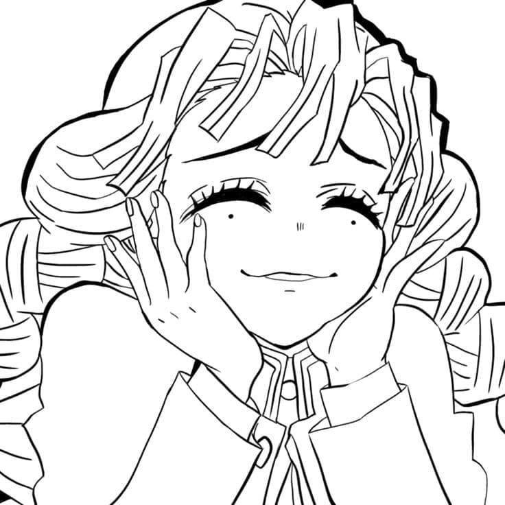 甘露寺蜜璃 2 ぬりえ