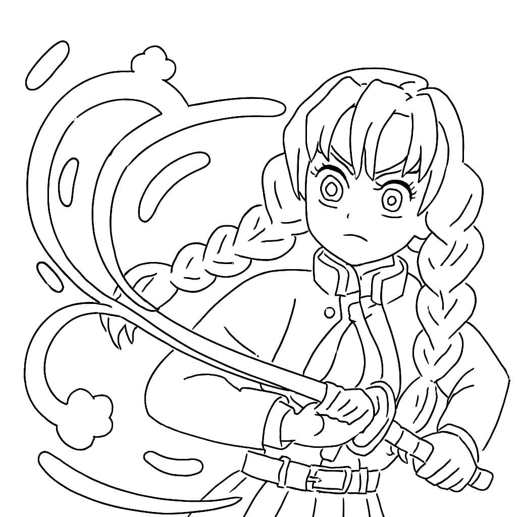 甘露寺蜜璃 3 ぬりえ