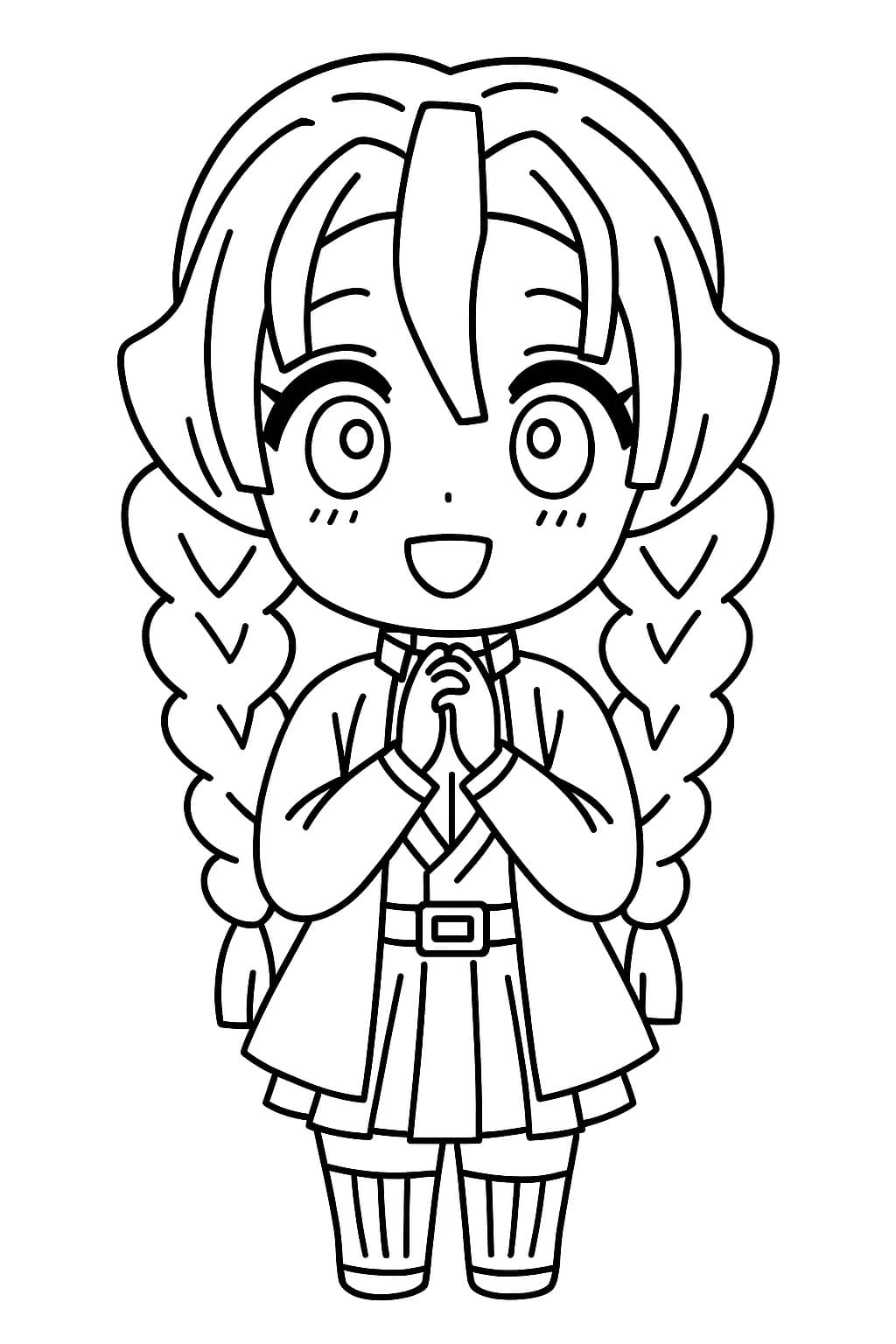 甘露寺蜜璃 4 ぬりえ