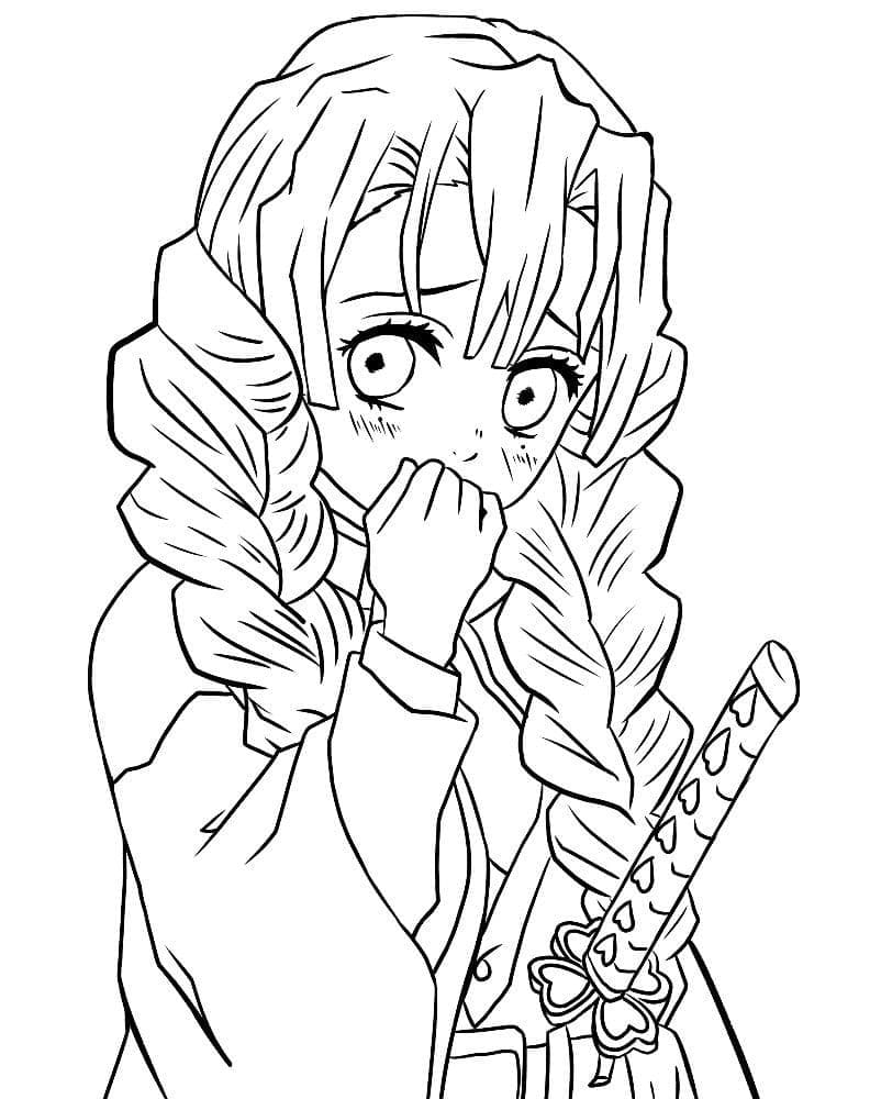 甘露寺蜜璃 7 ぬりえ