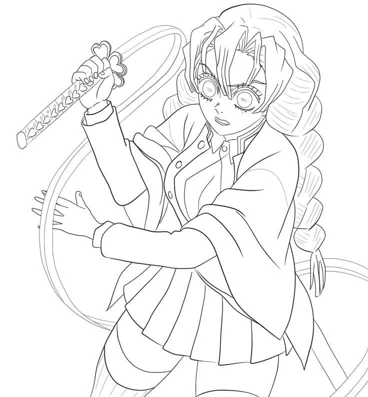 甘露寺蜜璃 8 ぬりえ