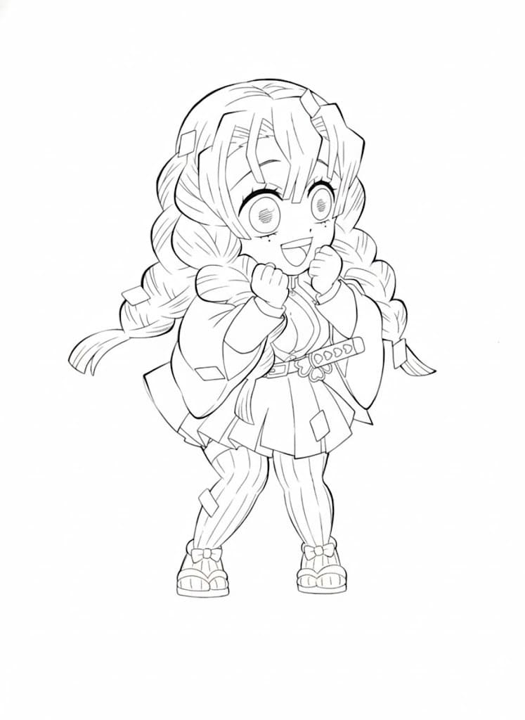 甘露寺蜜璃 ちび ぬりえ