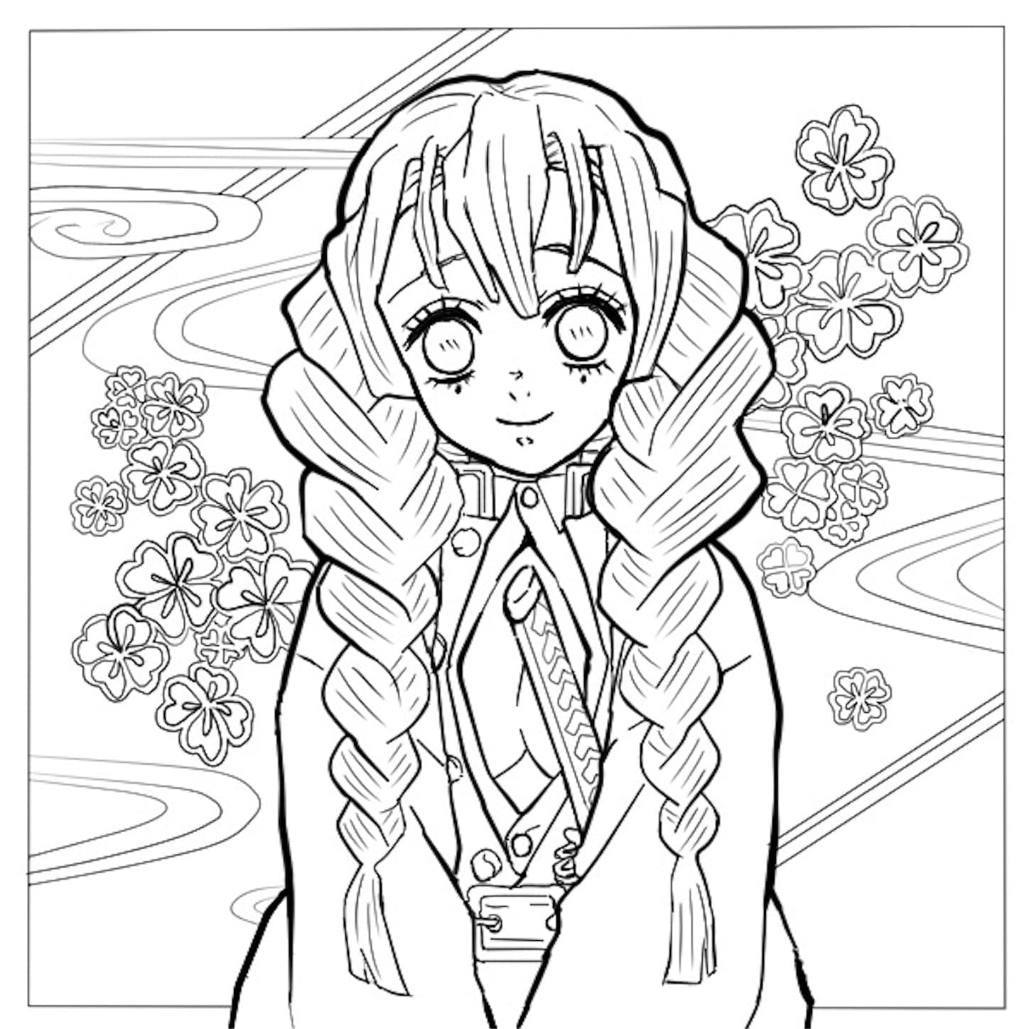 甘露寺蜜璃 画像 ぬりえ