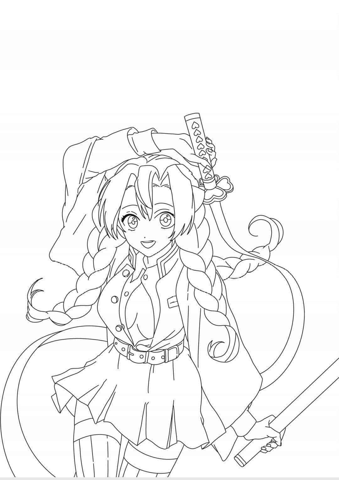 甘露寺蜜璃 描く印刷可能 ぬりえ