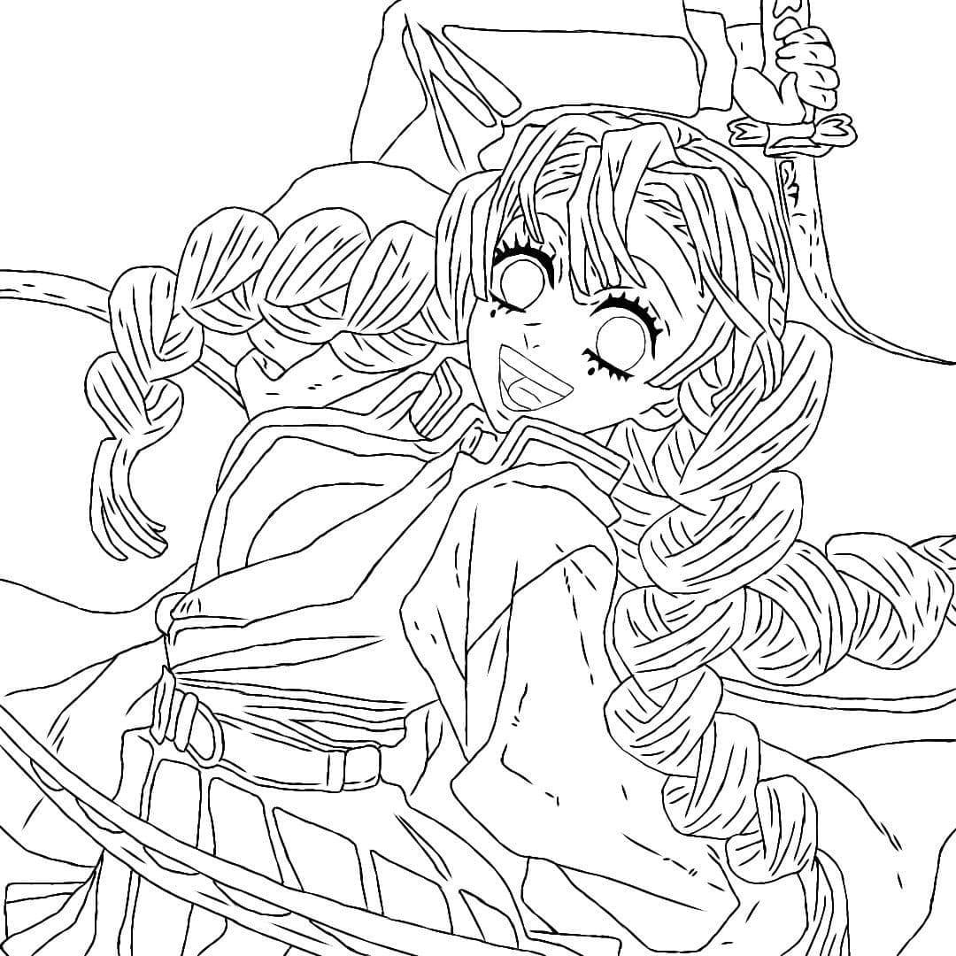 甘露寺蜜璃 描く無料で印刷可能 ぬりえ