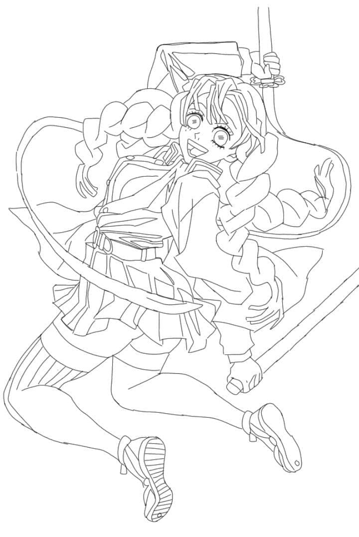 甘露寺蜜璃 描く無料 ぬりえ