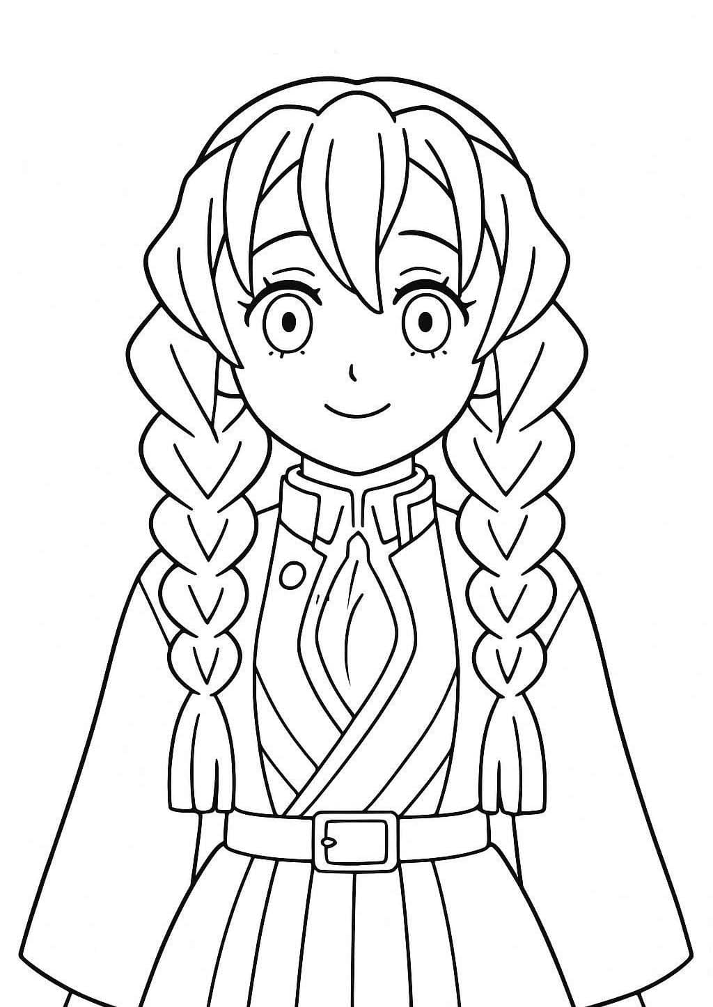 甘露寺蜜璃 基本的な ぬりえ