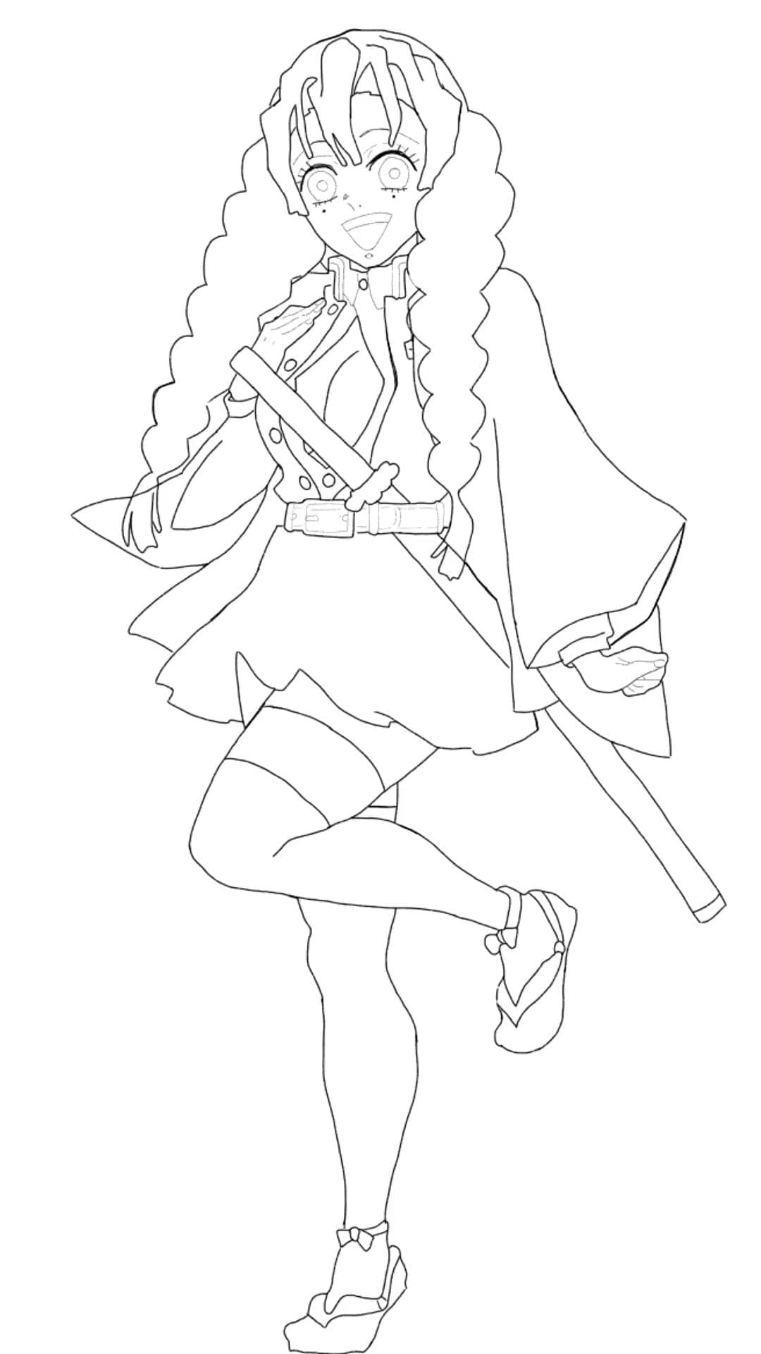 甘露寺蜜璃 無料で印刷可能 ぬりえ