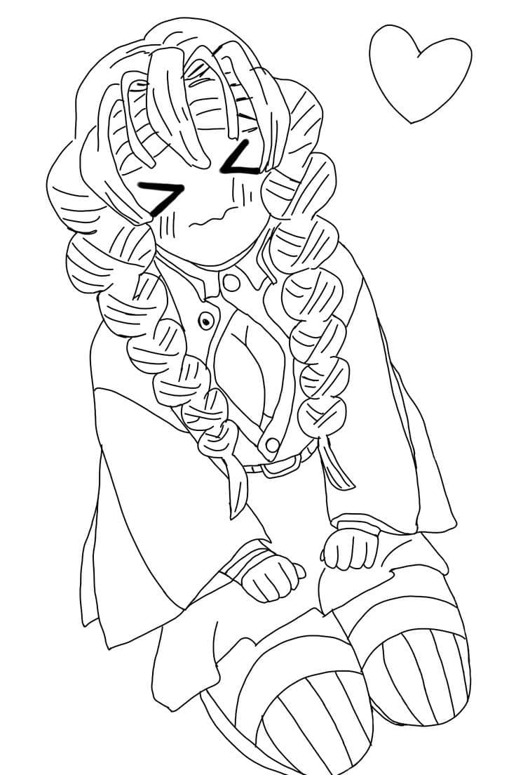 甘露寺蜜璃 無料 ぬりえ