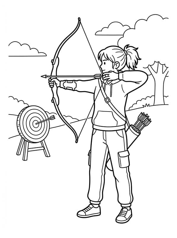 簡単 アーチェリー 描く ぬりえ