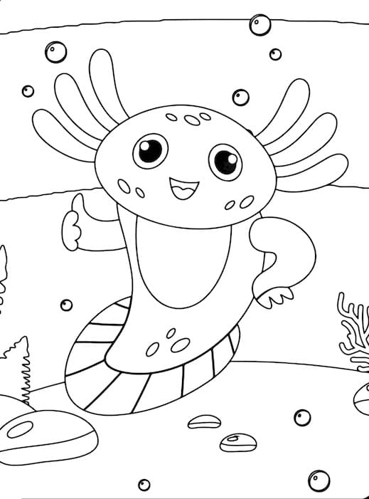 簡単 アホロートル 描く ぬりえ