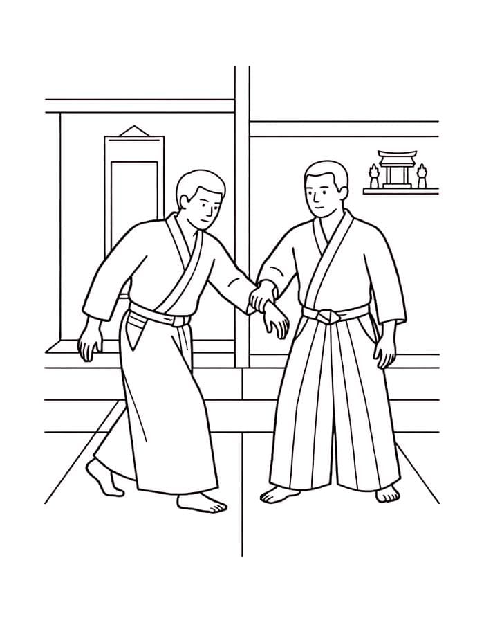 簡単 合気道 ぬりえ