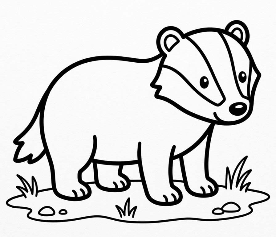 簡単 アナグマ 描く ぬりえ