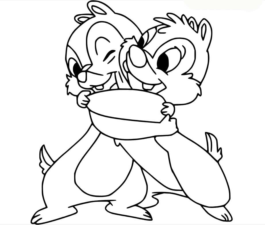 簡単 チップとデール ぬりえ