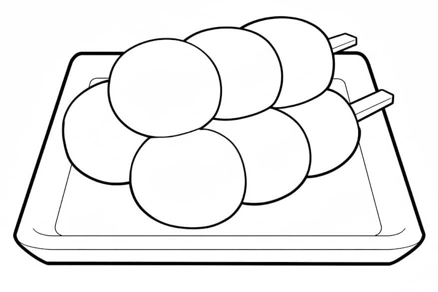 団子 ぬりえ ぬりえ