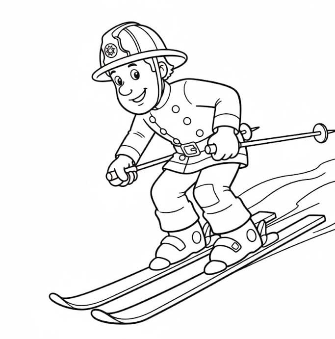 簡単 ファイヤーマンサム ぬりえ