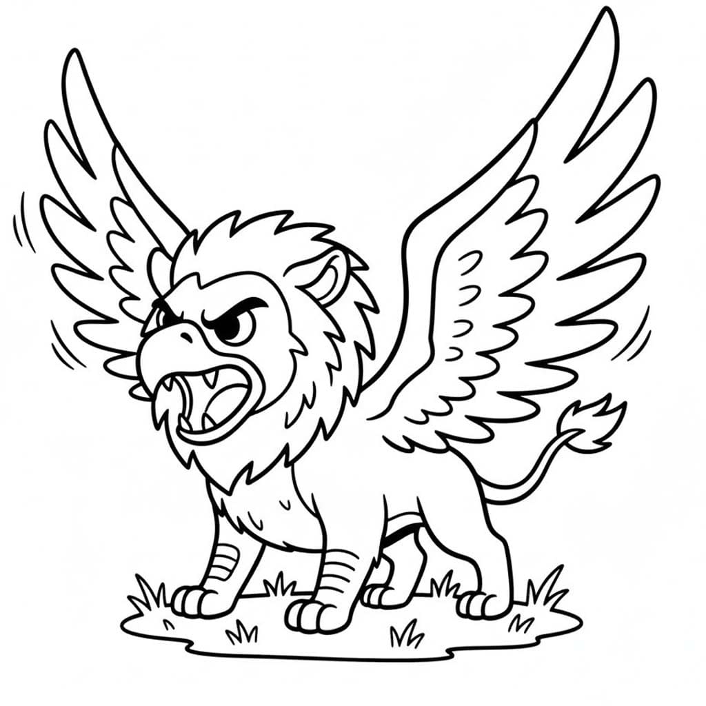 簡単 グリフィン 描く ぬりえ