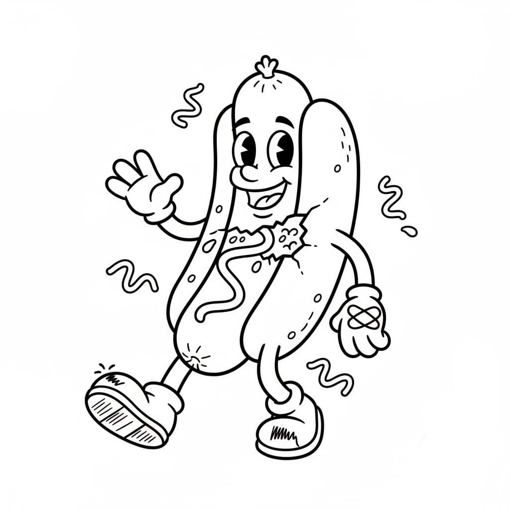 簡単 ホットドッグ ぬりえ