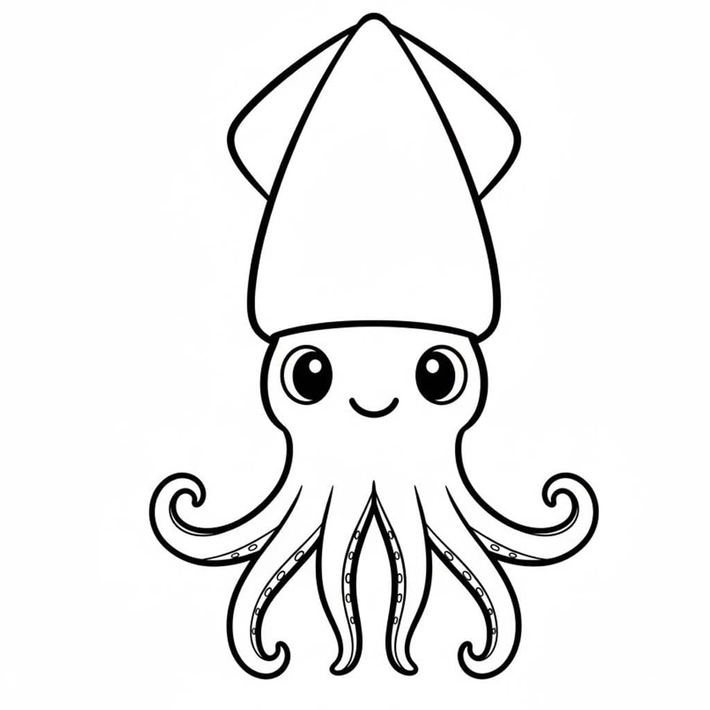 簡単 イカ ぬりえ