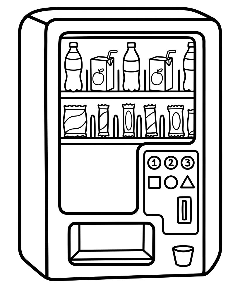 簡単 自動販売機 描く ぬりえ