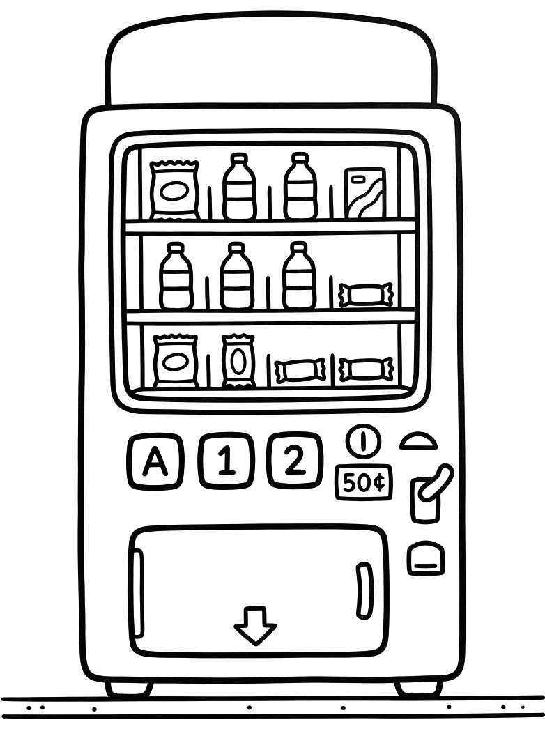 簡単 自動販売機 ぬりえ