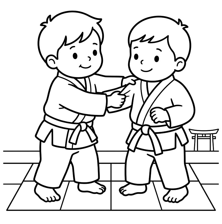 簡単 柔道 ぬりえ