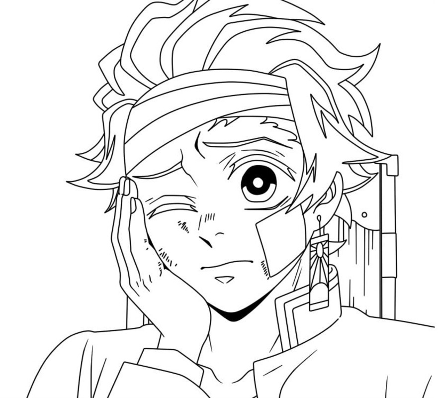 簡単 かまどたんじろう 画像 ぬりえ