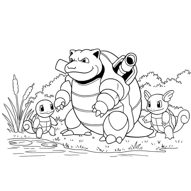 簡単 カメックス ぬりえ