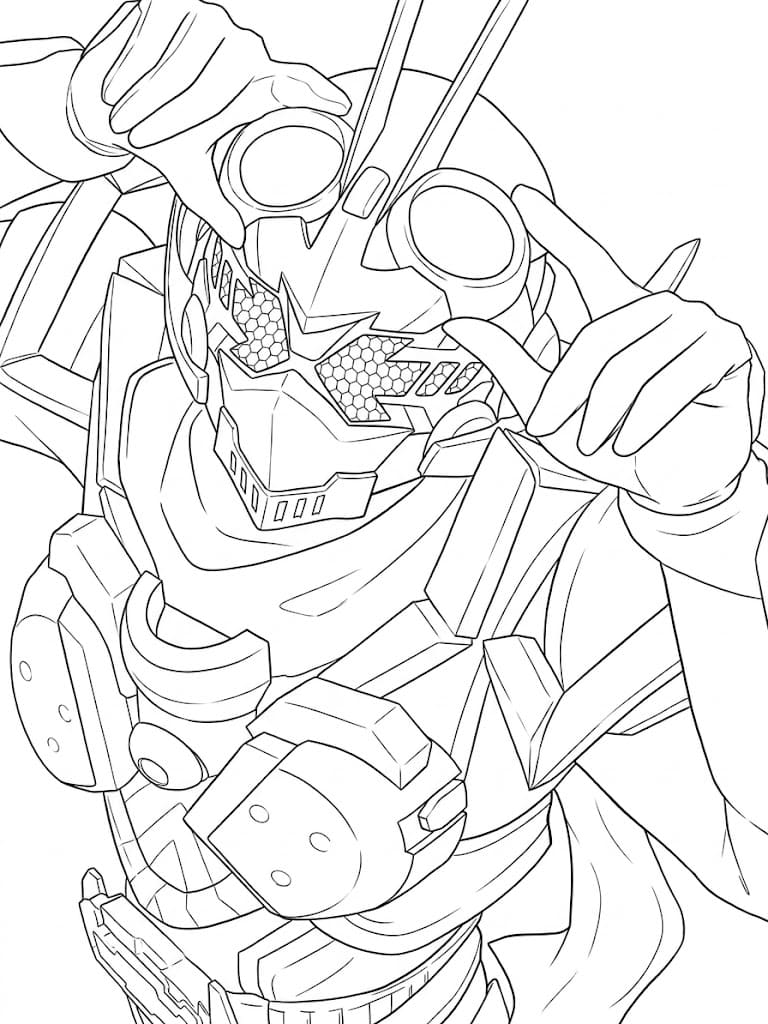 簡単 仮面ライダーガッチャード ぬりえ