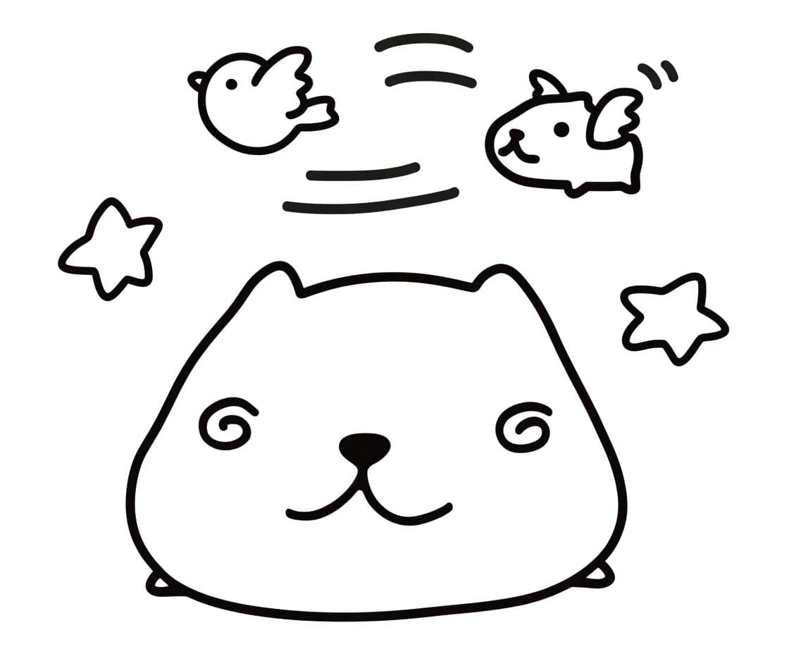 簡単 カピバラさん ぬりえ