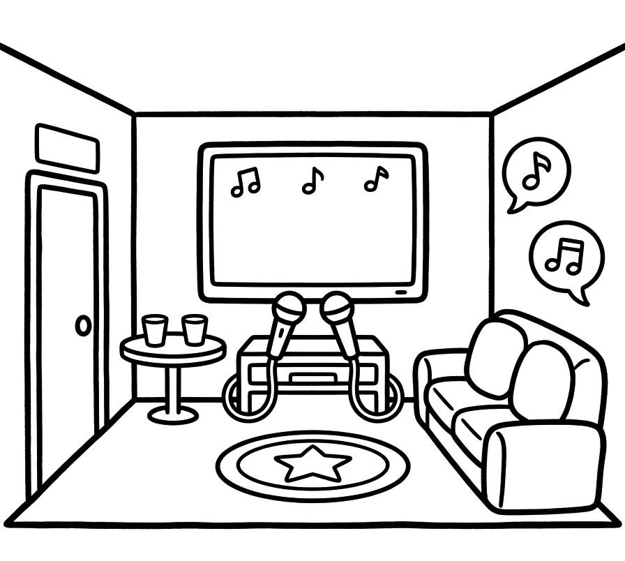 簡単 カラオケ 描く ぬりえ