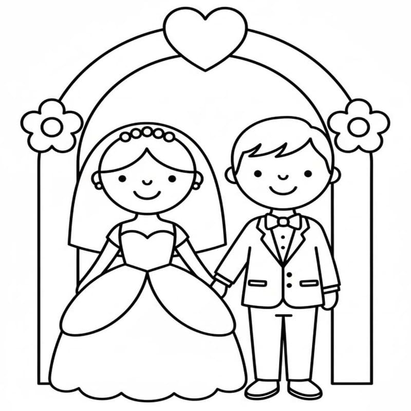 結婚式 ぬりえ ぬりえ