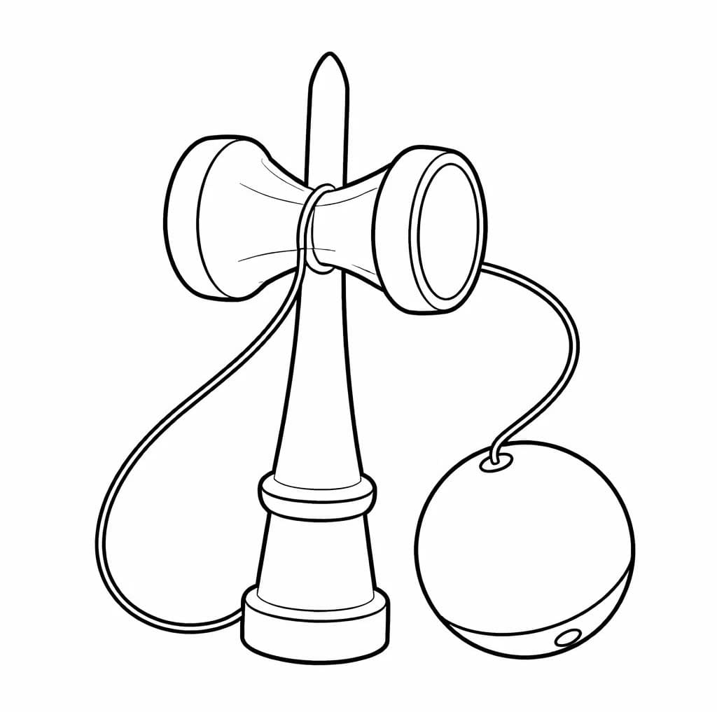 簡単 けん玉 ぬりえ