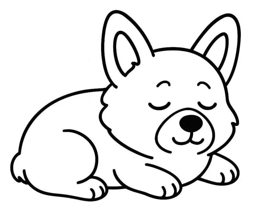 簡単 コーギー ぬりえ