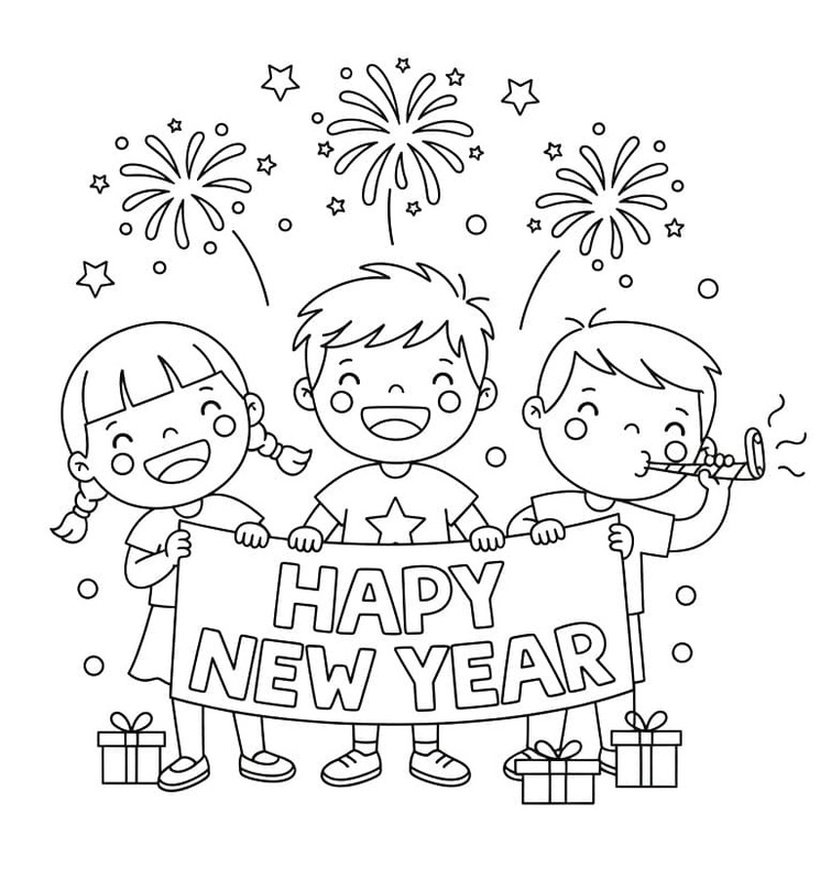 簡単 お正月の 描く ぬりえ