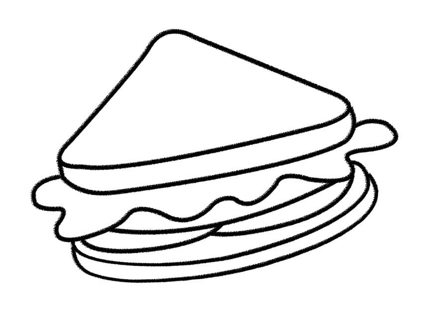 サンドイッチ ぬりえ ぬりえ