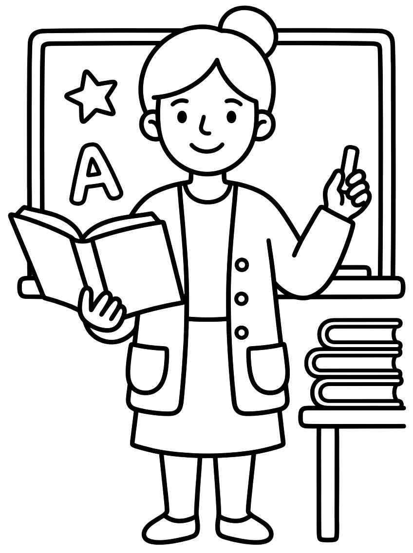 簡単 先生 描く ぬりえ