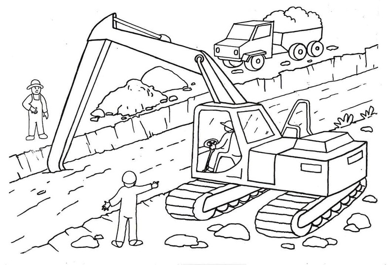 簡単 ショベルカー 描く ぬりえ