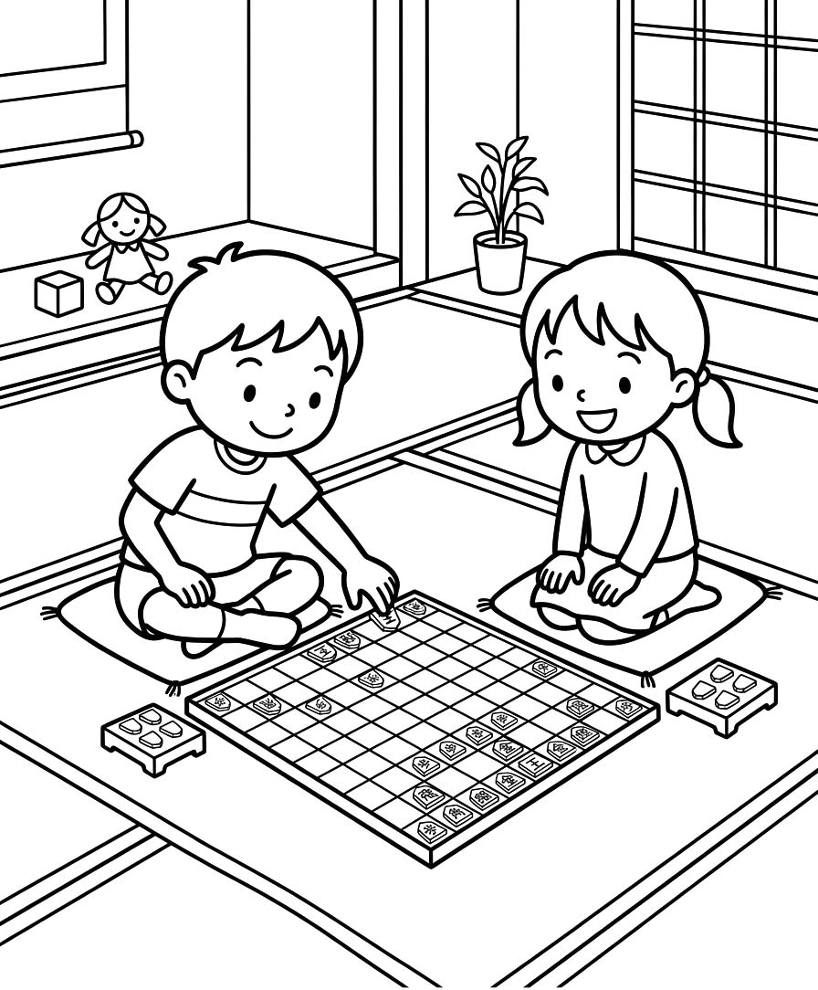 簡単 将棋 描く ぬりえ
