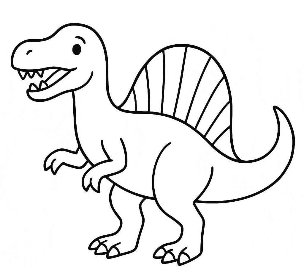 スピノサウルス ぬりえ ぬりえ