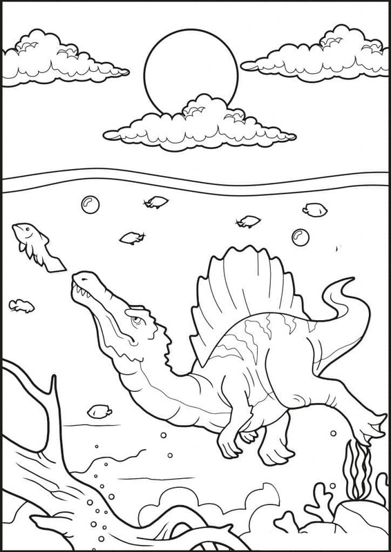 簡単 スピノサウルス ぬりえ